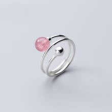 MloveAcc-Anillos ajustables para mujer, anillos de plata de ley 925, anillo de dedo minimalista con cuentas redondas, joyería fina 2024 - compra barato