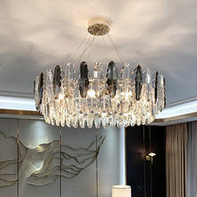 Lustre de cristal, luxuoso, decoração para sala de estar, sala de jantar atmosférica, luz, novo poste, lâmpadas de cristal modernas 2024 - compre barato