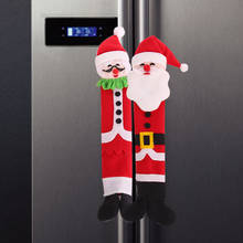 Pomo de manija de puerta de Navidad para cocina, cubiertas de tela de Santa Claus, cubierta de manija de refrigerador, decoración de fiesta de año nuevo, 3 unids/set por juego 2024 - compra barato