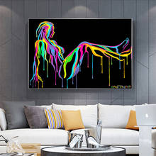 Figura de acuarela abstracta, lienzo de pintura artística para pared, carteles e impresiones, lienzo escandinavo, imagen artística para sala de estar 2024 - compra barato