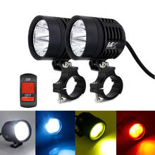 Faro led antiniebla para motocicleta, lámpara de colores dobles, DRL, Universal, ATV, amarillo, blanco, de alto brillo, 12V 2024 - compra barato