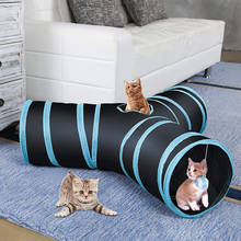 Gato brinquedos gato túnel tubo 3 vias túneis extensível dobrável gato jogar tenda brinquedo interativo labirinto casa do gato com bolas gato filhote de cachorro 2024 - compre barato