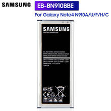 Samsung оригинальный аккумулятор EB-BN910BBE EB-BN910BBU для GALAXY NOTE4 N910F N910H N910V N910C N910a N910u NOTE 4 EB-BN910BBC 2024 - купить недорого