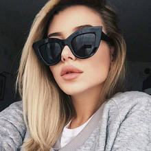 Gafas de sol de estilo ojo de gato para mujer, Estilo Vintage femeninos de anteojos de sol, de marca de lujo, de diseñador, color negro, con UV400 2024 - compra barato