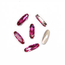 4161 Crystal All Sizes Fuchsia Elongated Baguette Point Back Sew On Rhinestones K9 Strass Stones And Crystals For Decoration 2024 - buy cheap