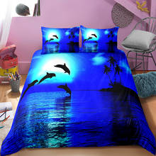 Fanaijia King Size Bedding Sets Luxury Dolphin Printed Duvet Cover Set with Pillowcase Comforter Cover 2024 - buy cheap