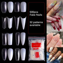 Gel Nails Extension Full/Half Cover Sculpted Clear/Natural Square Coffin False Nail Tips 500 pcs/bag 2024 - buy cheap