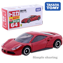 Миниатюрная модель автомобиля под давлением Takara Tomy Tomica No.64 Ferrari 488 GTB Roadster 1/62, забавные волшебные детские игрушки, популярная кукла для детей 2024 - купить недорого