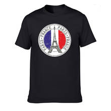 Camiseta masculina engraçada com gola o, camiseta de 100% algodão francesa paris para homens, camisa legal com gola em o 2024 - compre barato
