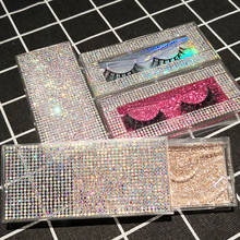 NEW 10pcs Glitter Diamond Lash Cases 10pcs/lot For 3d Mink Eyelashes Eyelash Packaging plastic sliding clear case tray 2024 - buy cheap