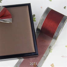N2071 63mm Burgundy Metallic Ribbon Wired Edges for gift packaging christmas wreath decoration  25yards roll 2024 - buy cheap