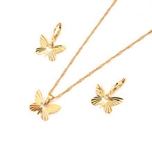 cute butterfly gold Jewelry sets Wedding pendant Necklace Earrings Jewelry Sets necklace earring set for women girls gifts  PNG 2024 - buy cheap