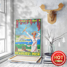 Classic Motivational Sports Advert Art Poster, 1925 Vintage Viano Beaulieu Sur Mer Tennis Mural, Wimbledon Tennis Decor Prints 2024 - buy cheap