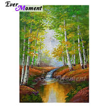 Ever Moment Diamond Painting Forest River White Birch 5D DIY Full Square Drill Mosaic Diamond Embroidery Wall Decoration ASF1763 2024 - buy cheap