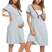 2021 New Maternity Nursing Dress Simple Casual Breastfeeding Sundress Dresses Ladies Short Sleeve Clothes Women Pregnants Skirts 2024 - buy cheap