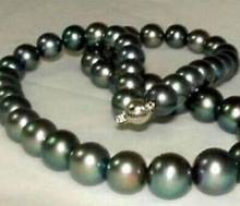 Joyería de moda, collar de perlas verdes de pavo real de tahitiano natural AAA de 10-11mm, 18 pulgadas, envío gratis 2024 - compra barato