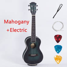 Ukelele eléctrico de concierto acústico, instrumento Musical de caoba de 23 pulgadas, Mini Guitarra Hawaiana de 4 cuerdas, hecho a mano, color verde 2024 - compra barato