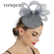 White Bow Fashion Fasciantor Hat Hairpin For Elegant Women Wedding Headwear Cocktail Party Headpiece Bride Hair Accessories 2024 - buy cheap