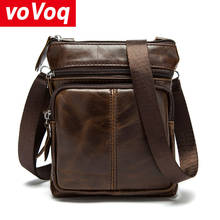 Genuine Cowhide Leather Male's Crossbody Bag Casual Business Leather Messenger Bag Vintage Big Bag Shoulder Handbags 2024 - buy cheap