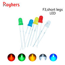Lâmpada de led dip f3 3mm, lâmpada branca, vermelha, amarela, azul, verde, laranja, roxo, diy, rgb, conjunto de diodo emissor de luz alta, 100 peças 2024 - compre barato