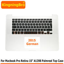 New Top Case Palmrest With German Germany Keyboard + Backlight For Macbook Pro 15" A1398 Retina 2015 Year 2024 - buy cheap