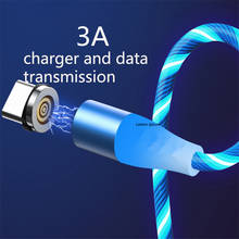 3A Magnetic USB Cable Glow Flash Phone Fast Charging Cable USB Type C Magnet Charger For Xiaomi Redmi K30 9 Micro USB Data Cord 2024 - buy cheap