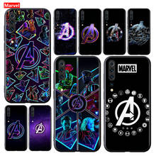 Marvel avengers um logotipo para xiaomi mi 11 11i 10t nota 10 9t 9 se 8 lite pro ultra 5g escudo preto macio tpu silicone caso de telefone 2024 - compre barato