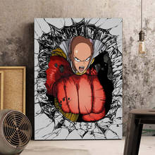 Холщовый плакат аниме Сайтама One Punch Man для декора комнаты модульная Настенная Наклейка для детской комнаты 2024 - купить недорого