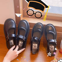 Lolita-zapatos de plataforma para mujer y niña, calzado de cuero negro con hebilla, tacones bajos, Harajuku coreano 2024 - compra barato