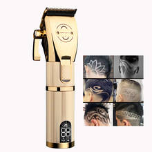 Usb recarregável ouro máquina de cortar cabelo elétrico aparador de pêlos sem fio barbeador trimmer men barbeiro máquina de corte de cabelo 2024 - compre barato