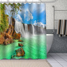 DIY Bathroom Durable Waterproof Shower Curtain Waterfall Home Decoration Bathroom Curtain 1pc custom Drop Shipping 2024 - buy cheap