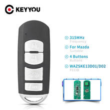 KEYYOU-mando a distancia WAZSKE13D01/ WAZSKE13D02, 4 botones, 315MHZ, ID49, para Mazda 3, 6, MX-5, 2014, 2015, 2016, 2017, 2018 2024 - compra barato