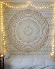 130X150cm Tapestry Indian Hippie Bohemian Psychedelic Peacock Mandala Wall Hanging Bedding Home Decoration Wall Tapestry 2024 - buy cheap