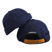 Fundada 2020, chapéu skullcap sailor cap masculino e feminino, chapéu de algodão ajustável sem brimless, chapéu de maré moda de rua 2024 - compre barato