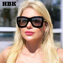 Hbk óculos de sol quadrados grandes, virola preta para homens e mulheres, design de marca de alta qualidade uv400, novidades 2024 - compre barato