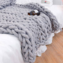 Hand Chenille Chunky Knitted Blankets Weaving Blanket Mat Throw Chair Decor Warm Thicken Yarn Knitted Throw Blankets Home Decor 2024 - buy cheap