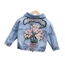 Spring Girls Jacket Children Cartoon Coat Denim Jacket For Girls Kids Fashion Embroidery Jean Jacket Girls Denim Outwear Clothes 2024 - buy cheap