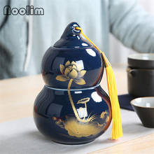 Criativo cerâmica forma de cabaça cozinha selada latas garrafa de armazenamento frasco de especiarias casa vasilha viagem portátil chá caddy 2024 - compre barato