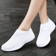 Women Shoes Plus Size Sneakers Women Breathable Mesh Sports Shoes Female Slip On Platform Sneakers White Knit Sock Shoes Casual 2024 - buy cheap