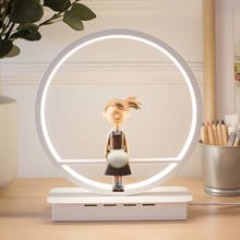 Lámparas de Mesa de anillo Led modernas para sala de estar, lámpara de escritorio de Ángel, pájaro, niño y niña, soporte nórdico para mesita de noche, accesorios de iluminación para decoración del hogar 2024 - compra barato