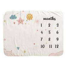Baby Monthly Record Growth Milestone Blanket Cloud Star Patten Photography Props 2024 - buy cheap