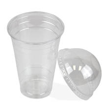 Vaso de plástico desechable con tapa de cúpula, transparente, 720ml, para bebidas frías heladas, café, té, zumo, batidos, Burbuja Boba Frappucino, grande 2024 - compra barato