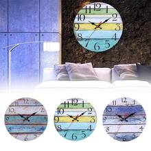 Pastoral Round Stripe Wall Clock Hanging Ornament For Living Room Bedroom Office Bar Decoration Clock 2024 - buy cheap