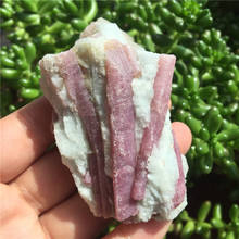 Beautiful 1Pcs Natural Pink Tourmaline Crystal Mineral Association Rough Stone Specimen Crystal Rock Stones Rare Original 2024 - buy cheap