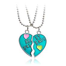 2Pcs/Set Best Friends BFF Necklaces For 2 Heart Candy Color Bestfriend Necklace Cute Friendship Keepsake Gift For Girls Jewelry 2024 - buy cheap