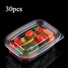30pcs Disposable Plastic Boxes With Cover Portable Fruits Case One-Off Takeout Food Containers Take Out Container Plastic Boxes 2024 - buy cheap