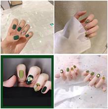 Multiple fashion Avocado Green pure color false nails 24pcs Cute summer 3d fake nails Japanese bride full nail tips 2024 - buy cheap