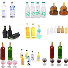 One Set Simulation Wine bottles Wine Bottle Doll Food Kitchen Living Room Accessories 1:12 Scale Dollhouse Miniature Toy 2024 - buy cheap
