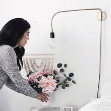Luminária de parede estilo nórdico, candelabro moderno com tomada de fio, luminária de parede minimalista com braços longos, para decoração de quarto e sala de estar 2024 - compre barato