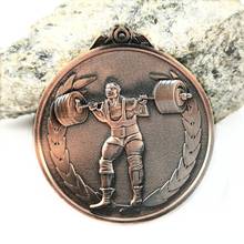 Медаль большой силы для тяжелой атлетики, персонаж бодибилдинга, медаль из металлической золотой фольги, Золотая и серебряная бронза, школьные виды спорта 2024 - купить недорого